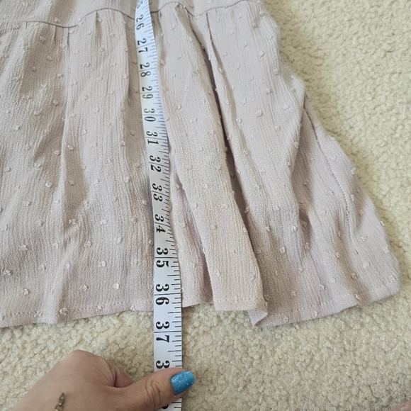 NWT $115 Monk & Lou Swiss Dot Tiered Dress Size L Blush Pink Maeve - Picture 6 of 11